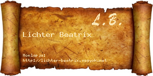 Lichter Beatrix névjegykártya