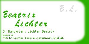 beatrix lichter business card